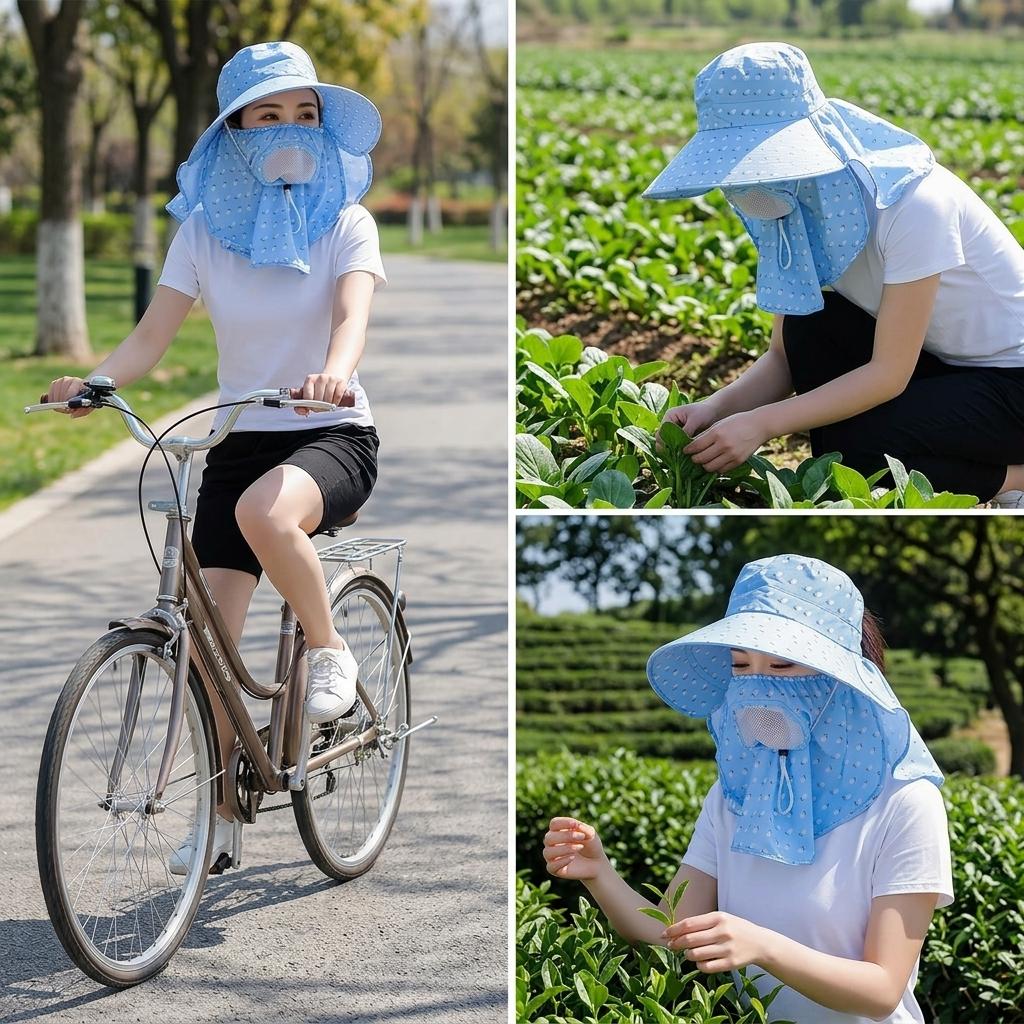 Women Sun Hat With Full Face And Neck Protect For Summer Outdoor Activities