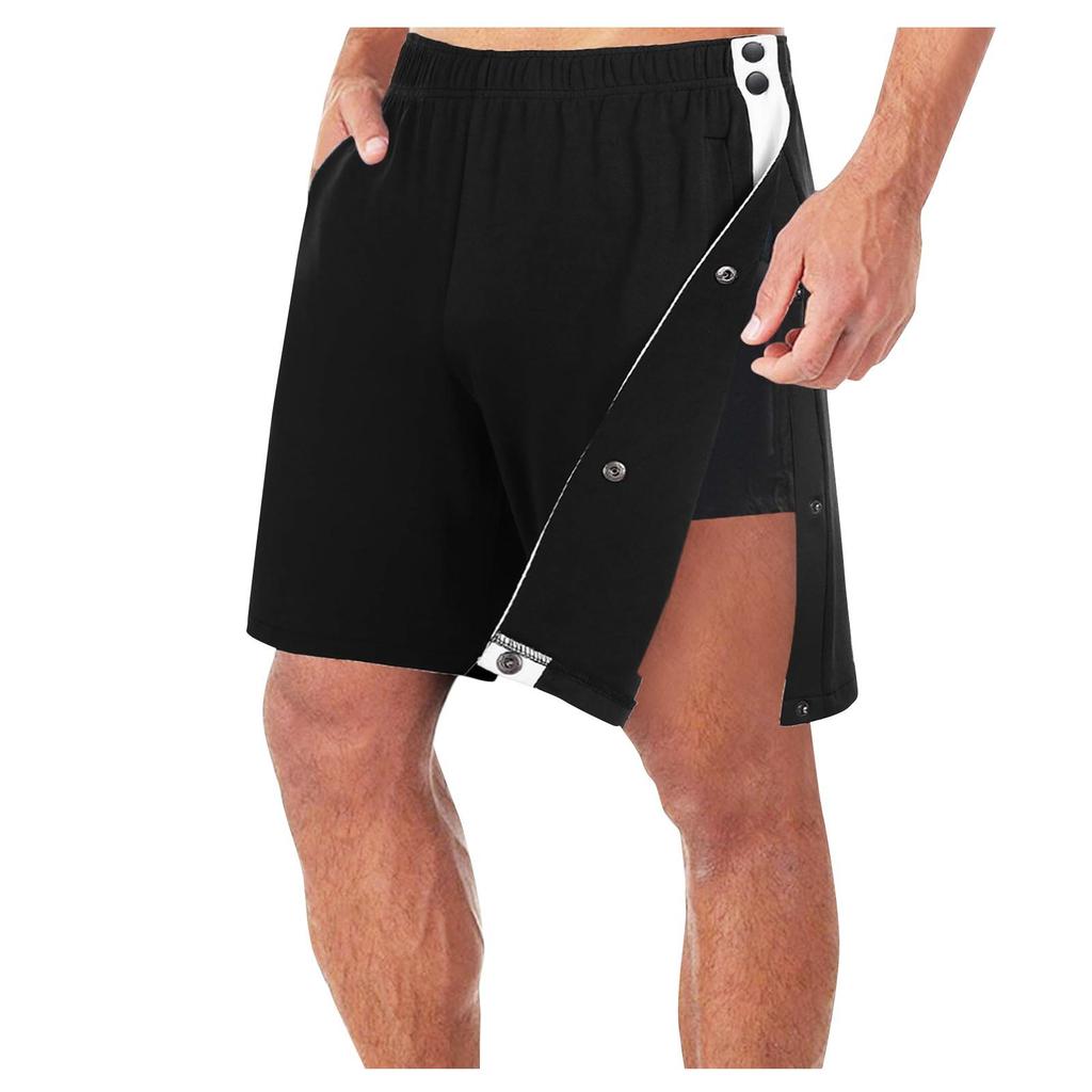 Spring And Summer Men'S Side Full Breasted Shorts Loose Casual Sports Training Pants
