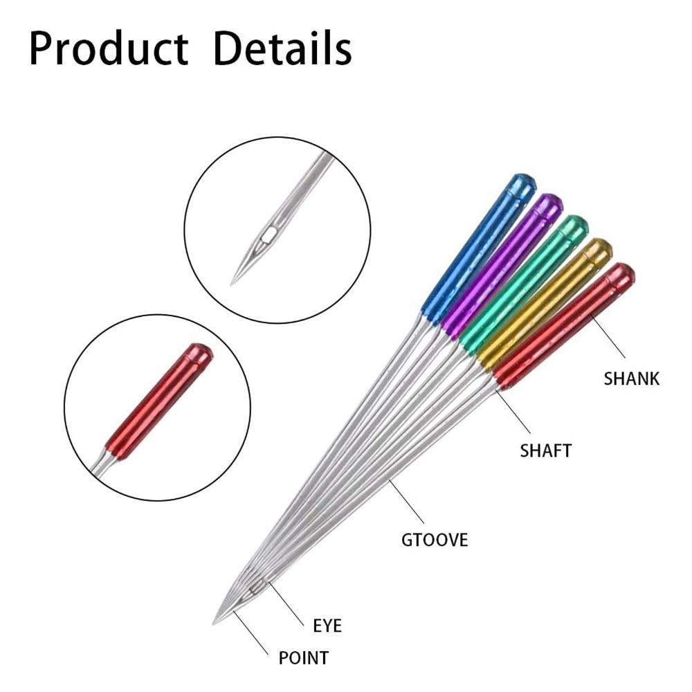 15pcs Anti-Jumping Sewing Machine Needles Regular Point Sharp Tips Universal Sewing Needles Steel All-Purpose Ball Point Needles