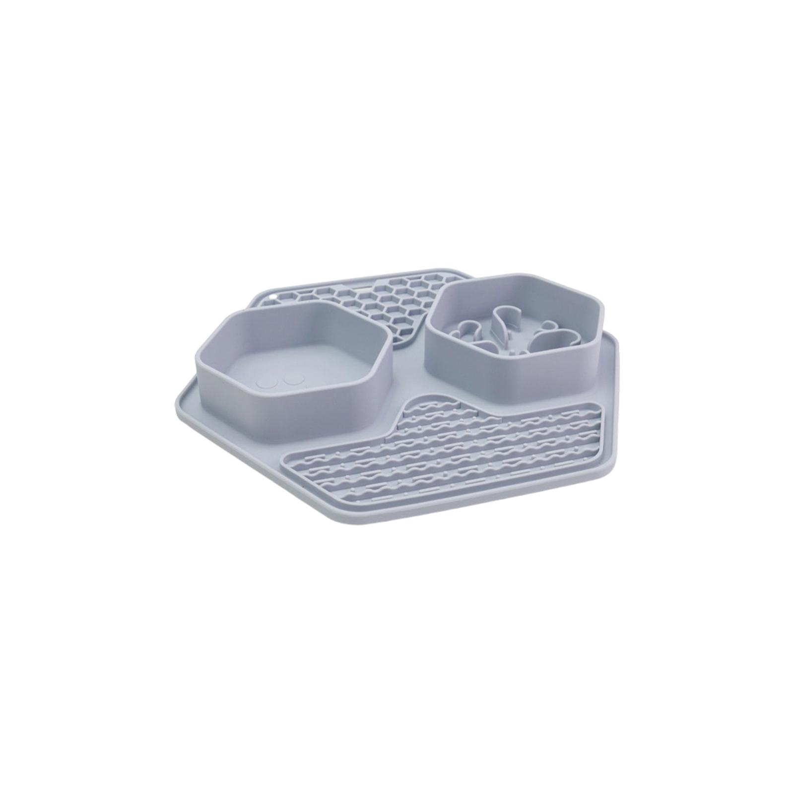 Hexagonal Silicone Slow Feeder Dog Bowl With Suction Cups, Non- Slow Eating Pet Mat For Dogs & Cats, -Gulping Slow Feeder Lick Mat, -Free Food-Grade
