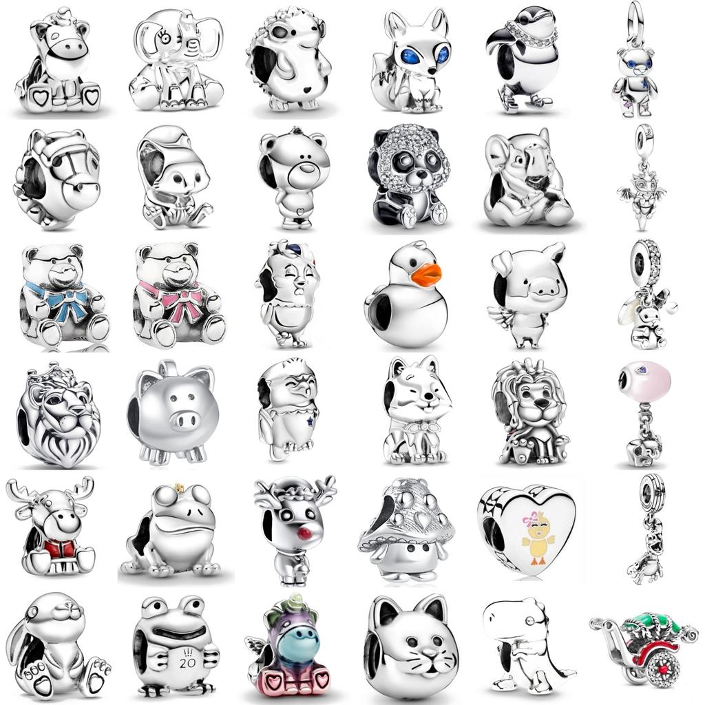Newest Copper Charm Compatible With Authentic Bracelets Accessories Women Jewellery All Kinds Of Cute Animals Collection Duck Lion