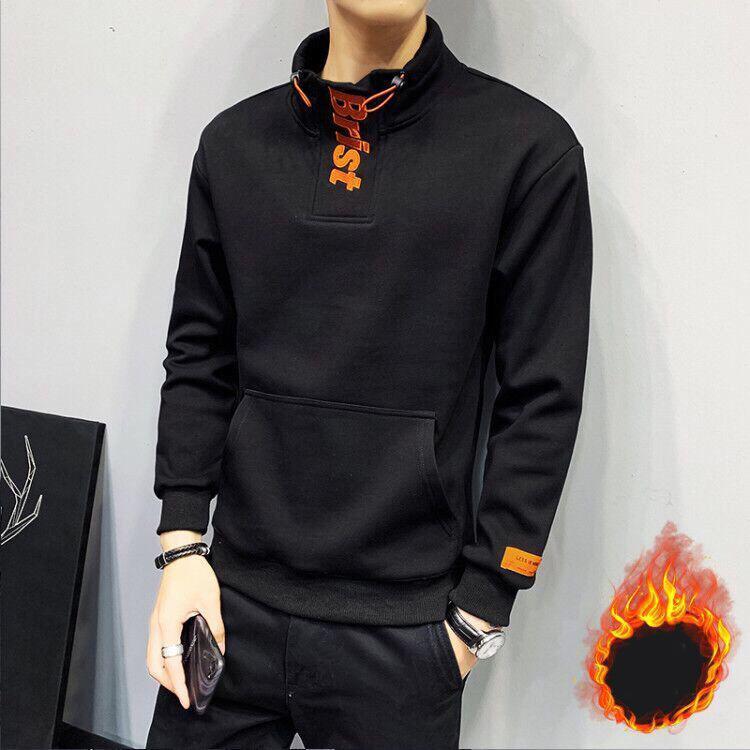 

Мужской свитер, зимний плюшевый утолщенный тренд, пальто с вышивкой для мальчика, мужское осеннее пальто S чёрный