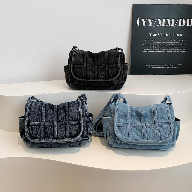 Denim Crossbody Bag for Women – Minimalist Shoulder Bag with Adjustable Strap – Perfect for Casual & Streetwear Styles