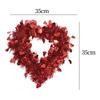 Heart Shaped Wreath Wall Hanging Decor Love Heart Wreath Valentine's Day Wreath for Window Party Indoor Front Door Festival