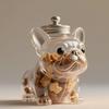 Transparent Dog Treat Jar Easy To Cleaning Dishwasher Safe Glass Container For Kitchen Countertop Storage