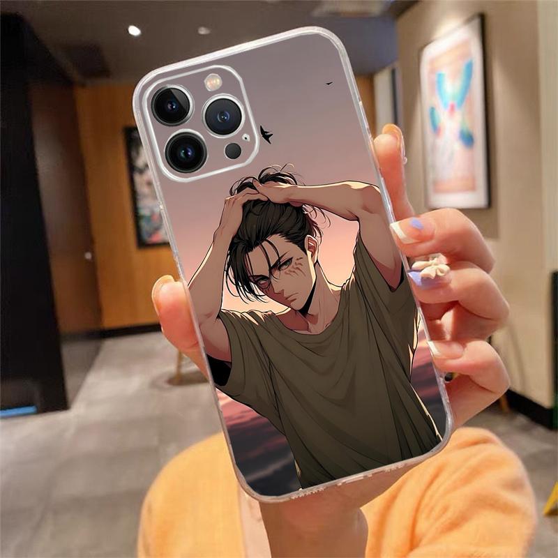 Eren Yeager Attack On Titan Phone Case Carcasa Funda For iPhone 17 Pro Max 17 Air 16 15 14 13 Pro Max 15 16 Pro 15Plus Case