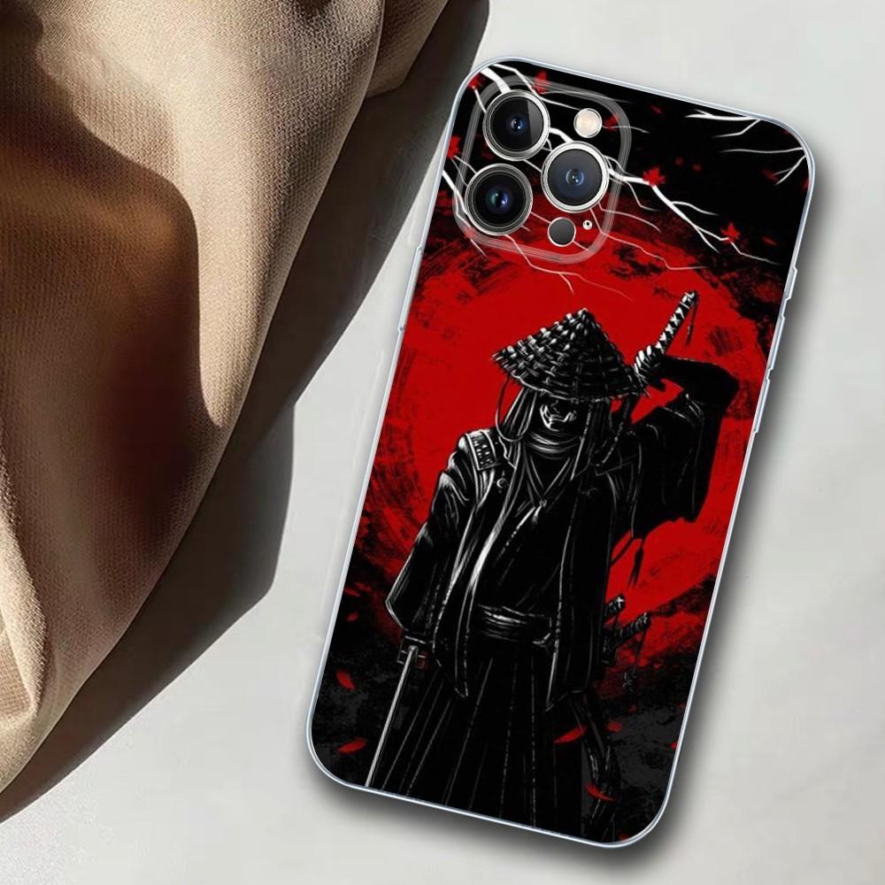 Japanese Warrior Samurai Phone Case For iPhone 14 11 12 13 Mini Pro XS Max Cover 6 7 8 Plus X XR SE 2020 Funda Shell