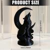 3D Printed Wolf Sculpture with Visible Layered Texture, Moon and Scrollwork Composition for Animal-Themed Entryway or Living Room Decors