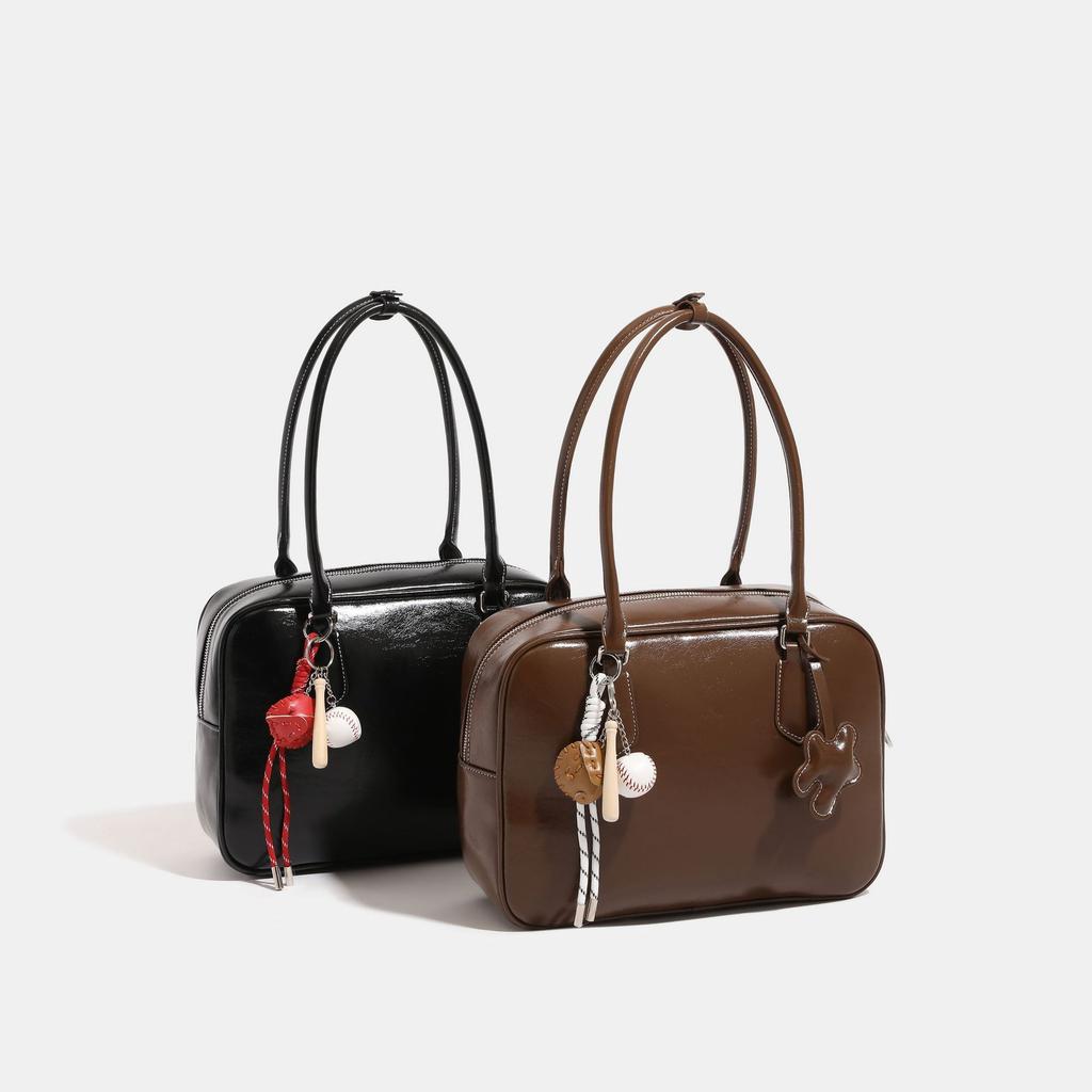 Retro Aktetas voor Dames Schattige Nieuwe Stijl Trendy Herfst en Winter Koreaanse Onderarmtas Veelzijdig Grote Capaciteit Pendeltas