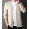 Autumn Fashion Trend Solid Color Standing Neck Cardigan Knitted Long Sleeve Comfortable Casual Men's Knitted Sweater Tops