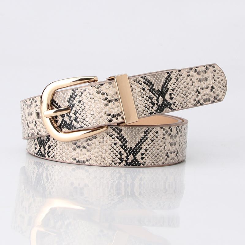New Trendy Women's Belt, Snake-patterned Belt, Fashionable and Simple Jeans Belt, Ins Style Women's Belt