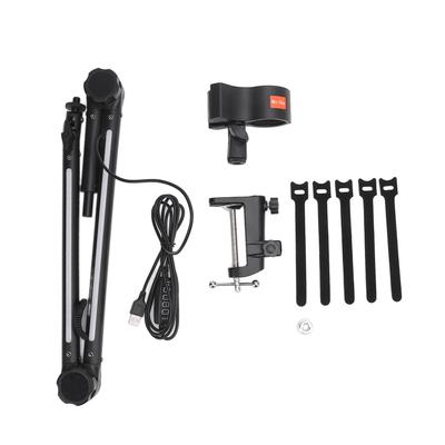 RGB Microphone Arm Stand Metal Adjustable Desktop with Colorful Light for Gaming Streaming
