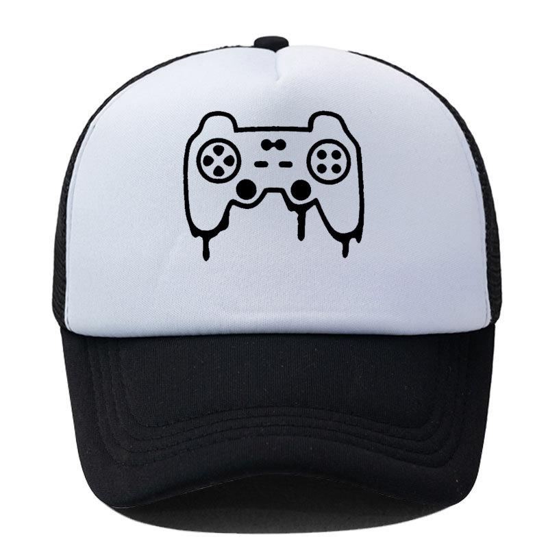 New game console printed baseball cap, fashionable hip-hop mesh cap, summer casual sun protection hat Adjustable