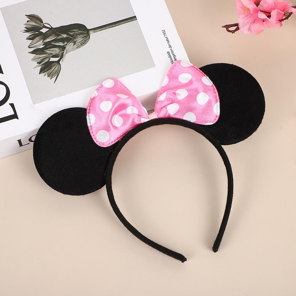 Mickey headband Mickey Mouse headband Minnie Bow headband black ear hair accessory celebration outfit headband
