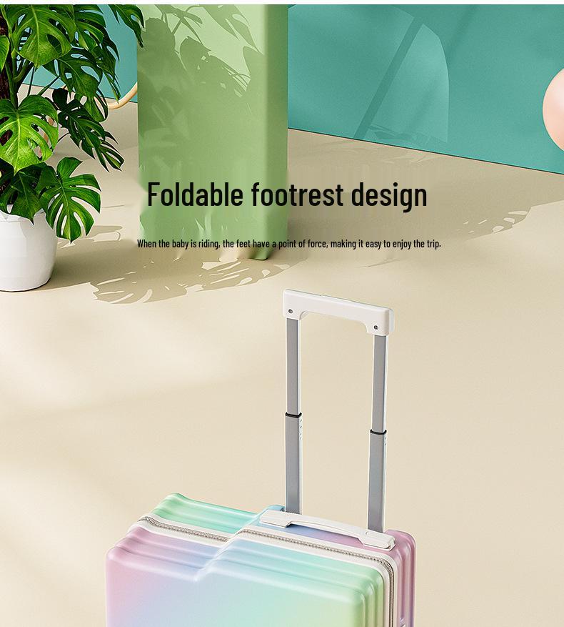 Children's 20" Ride-On Suitcase with 6 Wheels and Universal Trolley Handle