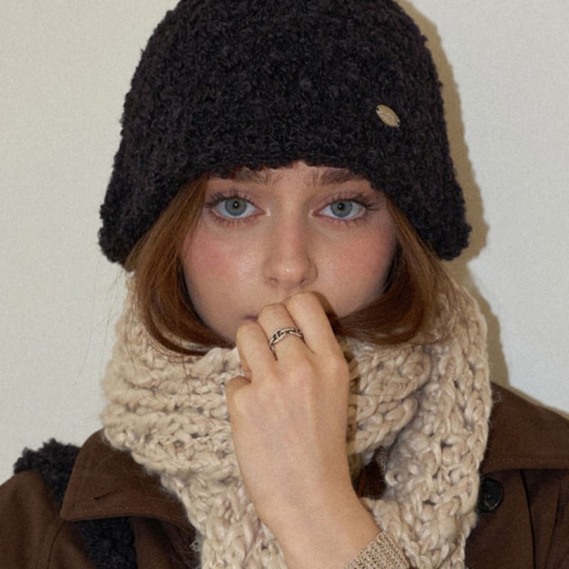 

Медленно-медленно Пушистая Вязаная Крючком Панама Ручной Работы _ Черная Balck