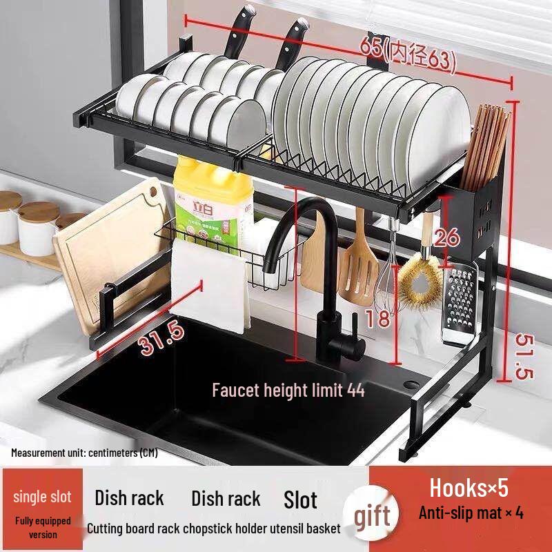 Multi-Functional Carbon Steel Dish & Knife Storage Rack