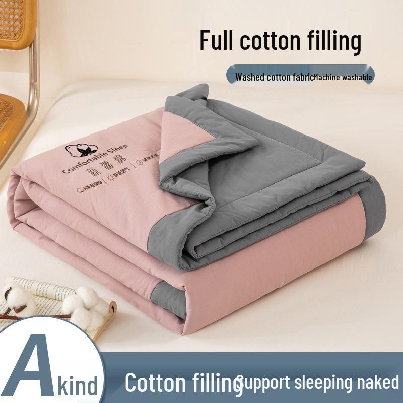 

Class A Antibacterial Xinjiang Cotton Summer Quilt - Air Conditioning & Cool Thin Quilt for Home or Dorm Use 150x200cm Single Summer Quilt