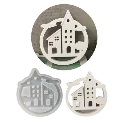 Rings Sweet Home Hanging Pendant Silicone Mould Ornament Decorative Cloud House Plaster Molds for Holiday Decorations