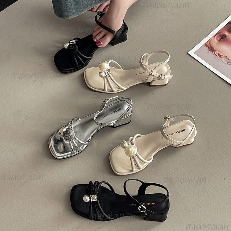 Fashion Soft-soled Comfortable Women's Shoes 2025 New Style Fashionable Sandals Open-toe Roman Shoes Non-slip Mid-heel Sandals for Women