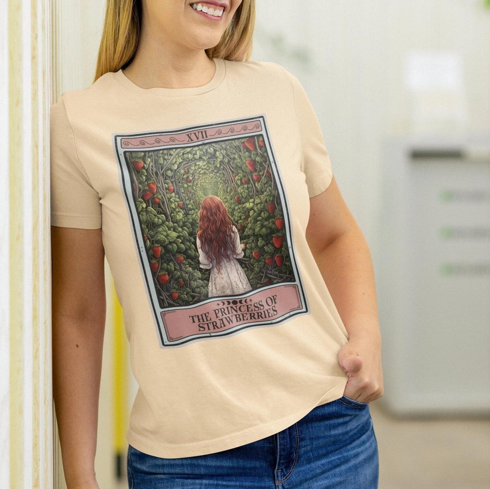 The Princess of Strawberries Tarot Card Shirt, Strawberry Lover 3XL