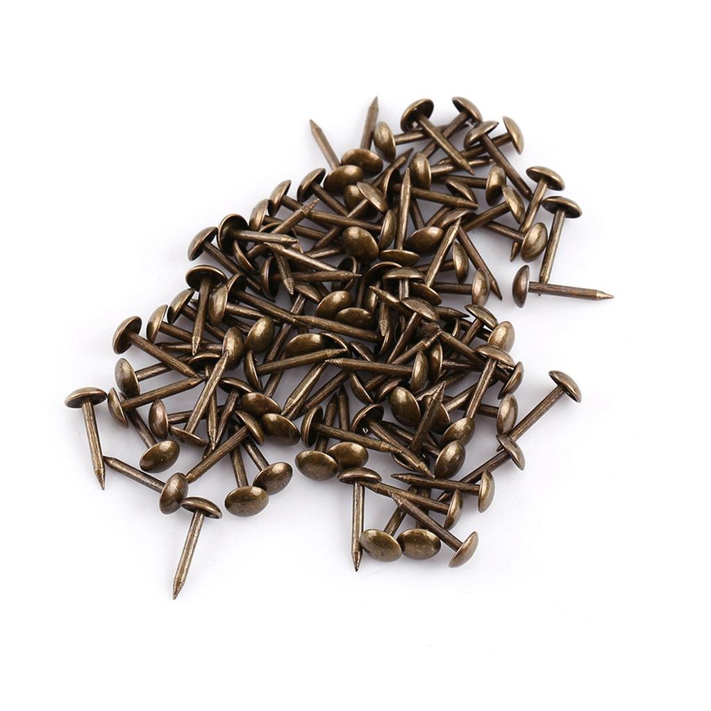 100pc Vintage Upholster Nails Bronze Metal Tag Furniture Sofa Shoe Door Decorative Tack Stud