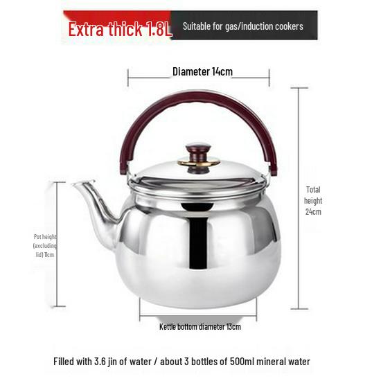 7L Pfeifender nichtmagnetischer Edelstahlkessel zum Kochen von Wasser und Suppe