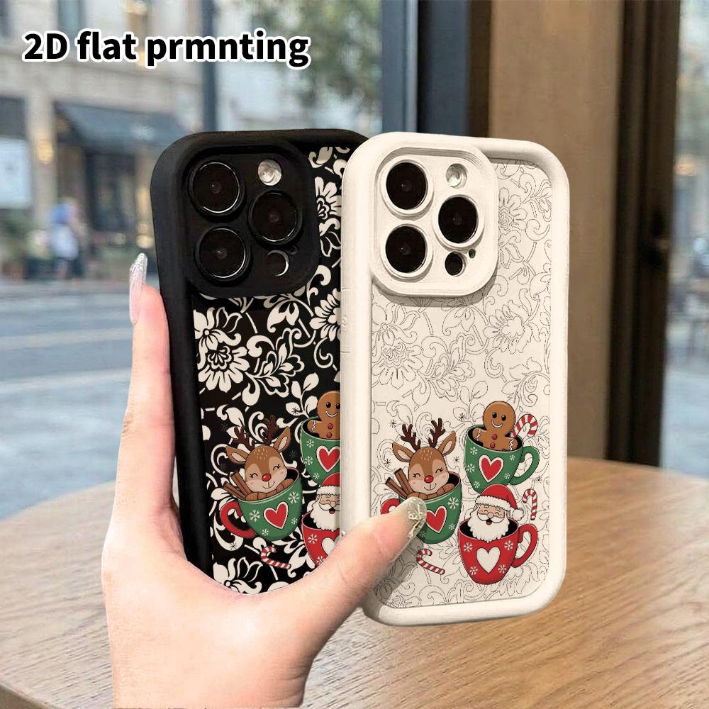 Phone Case: 2D Flat Design Suitable for iPhone 18, 17, 16, 15, 14, 13 Pro, Unisex, Cartoon Santa Claus, Christmas and Halloween Gift