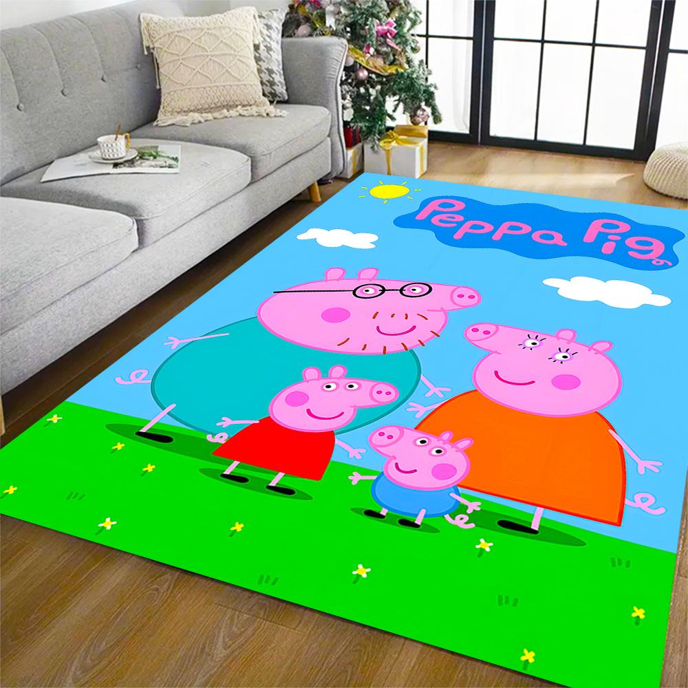 Peppa Pig's Colorful World Floor Rug Office Rug Perfect for Bedrooms Dining Room Outdoor Playrooms Antislip Carpet Office home decor