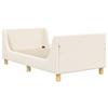 Children s Bed Frame with Headboard Cream 80 x 160 cm Boucle