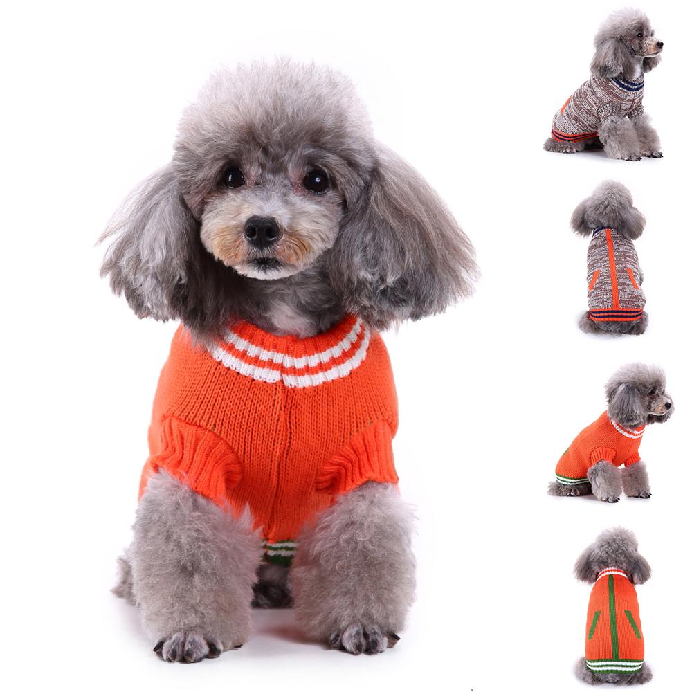 

Осенне-зимний вязаный теплый свитер для маленьких собак, милая одежда для собак
