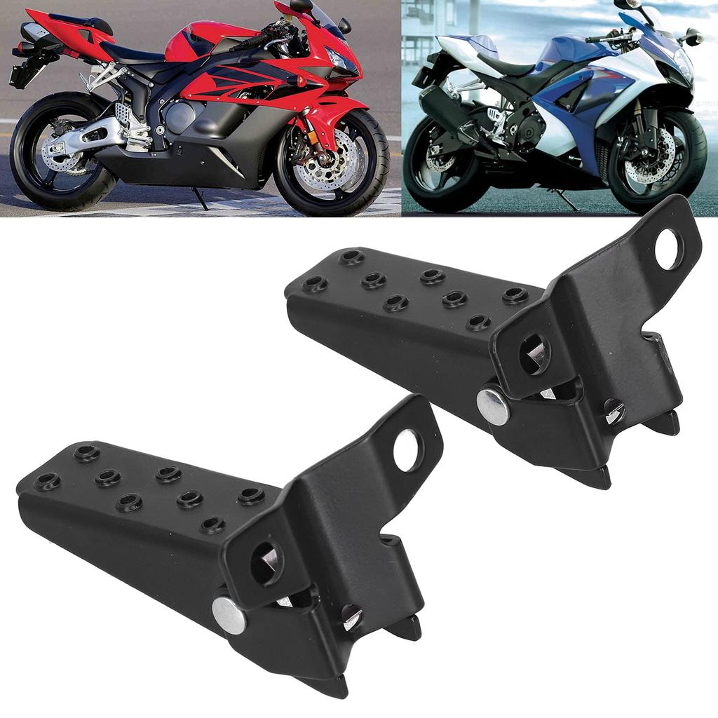 Motorcycle Foot Pegs, Folding Footrest Step Pegs Steel Pedals Universal Folding for Black Retro ATV