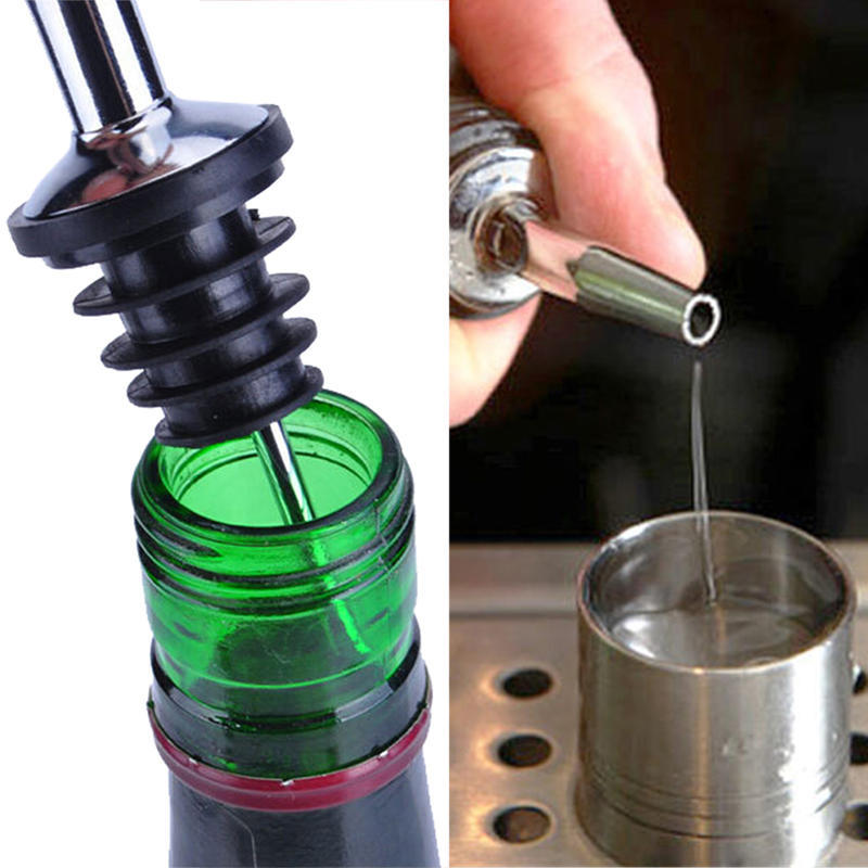 3X Stainless Steel Liquor Spirit Pourer Free Flow Wine Bottle Pour Spout Stopper