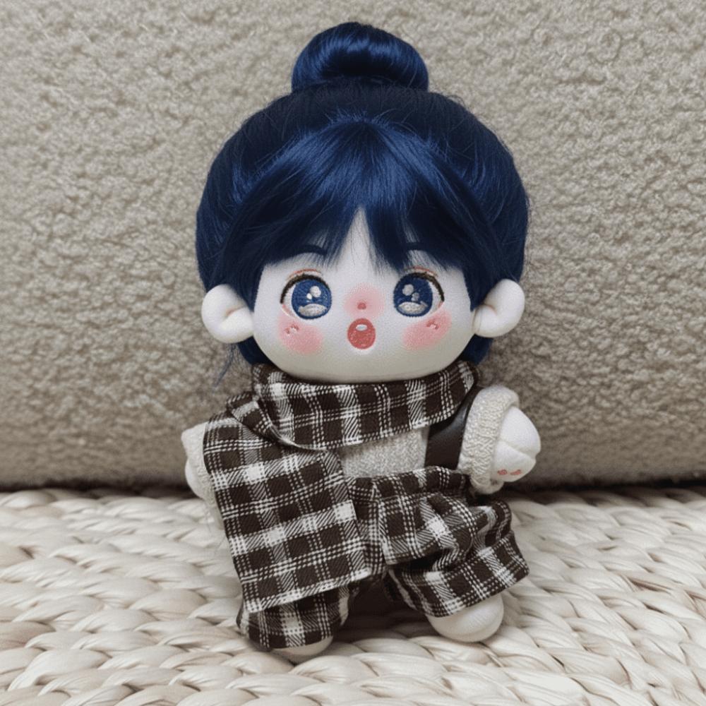 1 Set Plaid Overall Doll Clothes Outfit Uniform Doll Dress Up Set  10cm Cotton Doll