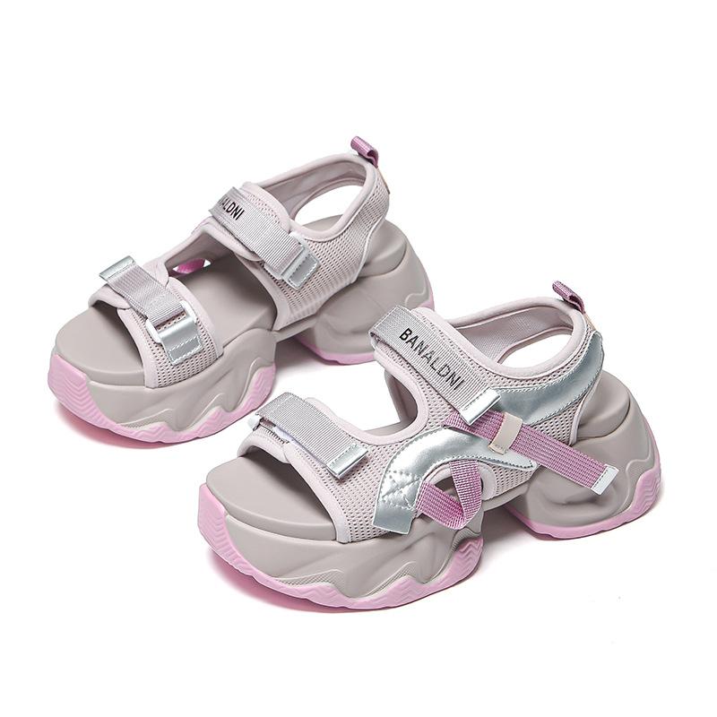 2025 new platform sandals women's Velcro super soft sole outer wear summer Roman women's sports non-slip sandals
