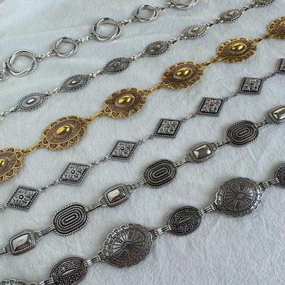 Carved Geometric Retro Waist Chain for Women - Elegant, Versatile, Classic Western Style