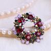 Garland-Brooches Fashion Rhinestone Flower Brooch For Women Crystal Pins Wedding Decoration Jewelry Accessories