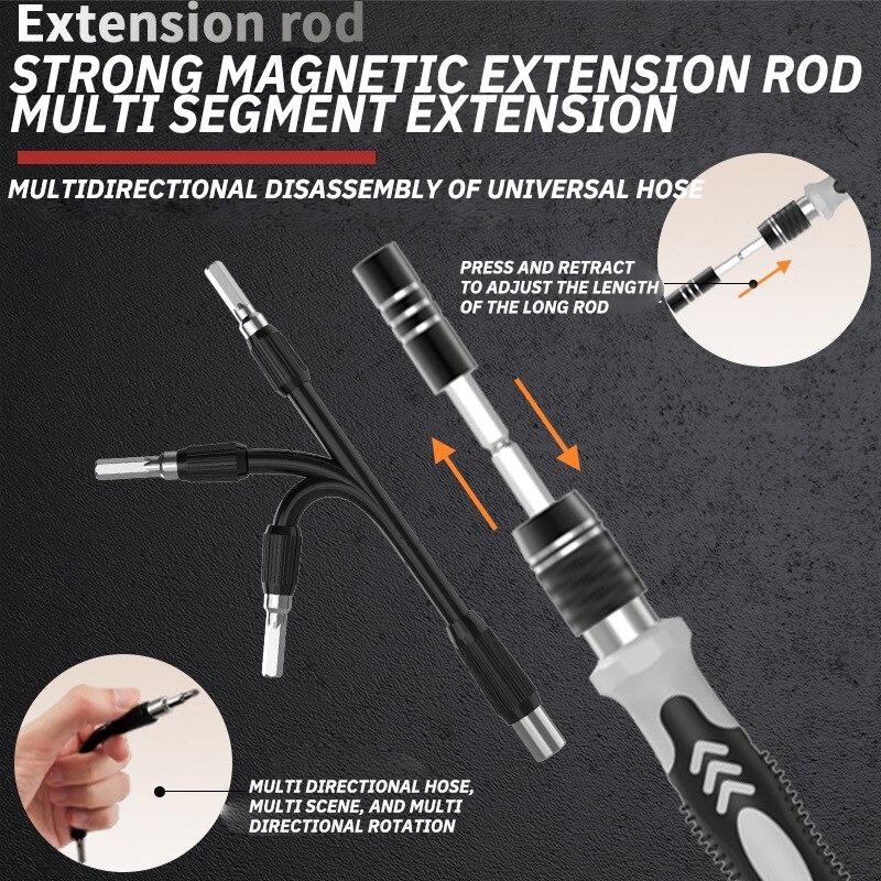 1 Kombinasjons Skrutrekkersett 58 i 1 Flerbruks Manuelt Krom Vanadium Stål Mobiltelefon Datamaskin Hjem Fjerneverktøy Skrutrekker