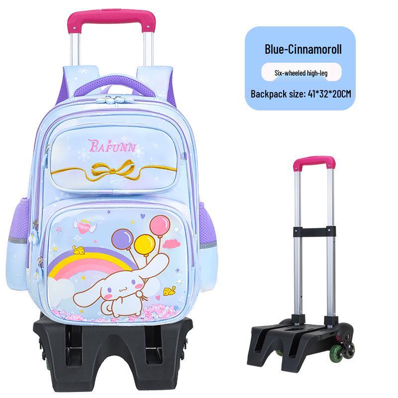 Velký batoh na kolečkách pro dívky 2.-4.-6. třídy, věk 7-12 let, s dvojitými ramenními popruhy