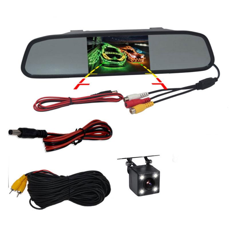 

4,3-дюймовый монитор зеркала заднего вида Система автоматической парковки + светодиодная камера ночного видения для заднего вида автомобиля 4 Выбрать золотой