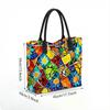  Colorful Stained Glass Pattern Large Tote Bag for Daily Use