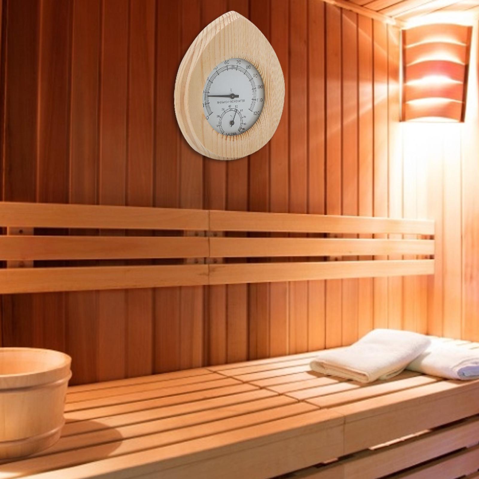 

Каплевидный 2 в 1 Деревянный Термогигрометр Термометр Гигрометр Аксессуары для Паровой комнаты Сауны