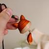 1pc Wooden Tail Fox Cute Little Fox Pendant Pendant Healing Accessories Necklace Keychain Accessories
