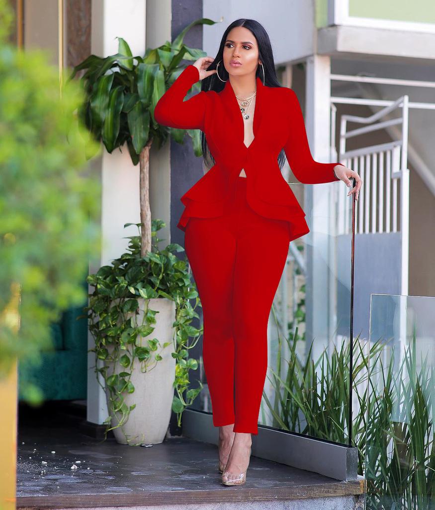 Buy Fashion Female Coat Suit Ruffled 