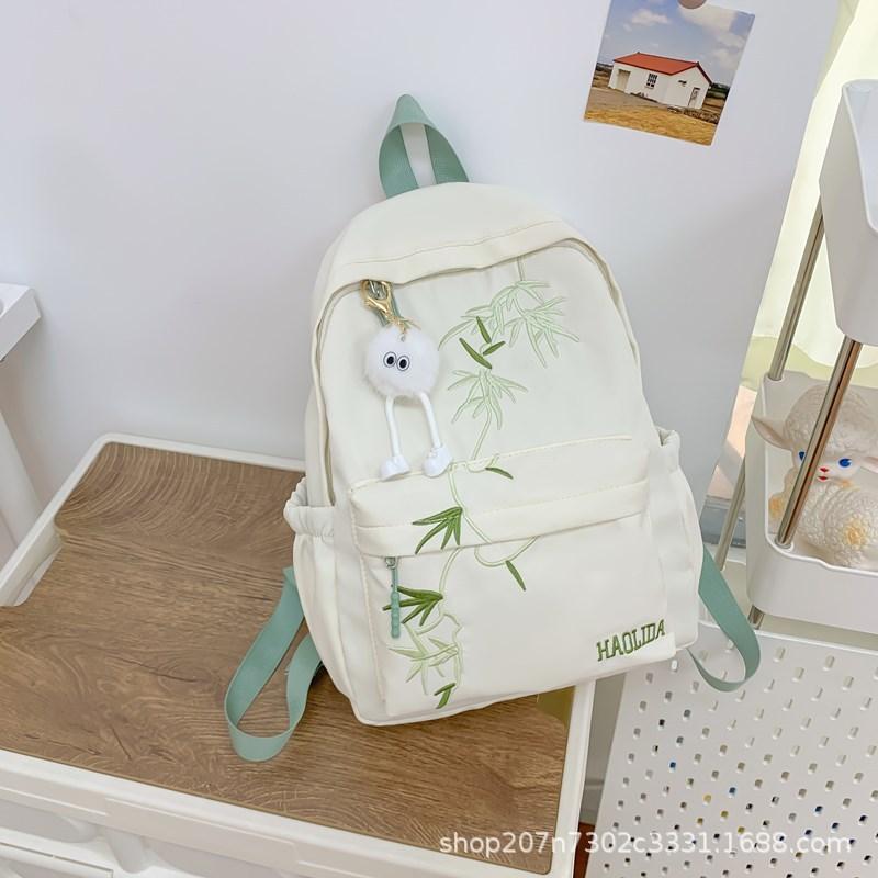 Schoolbag College Student High School Student Backpack Women's New Chinese Style Embroidered Schoolbag Women's Travel Lightweight Small Backpack