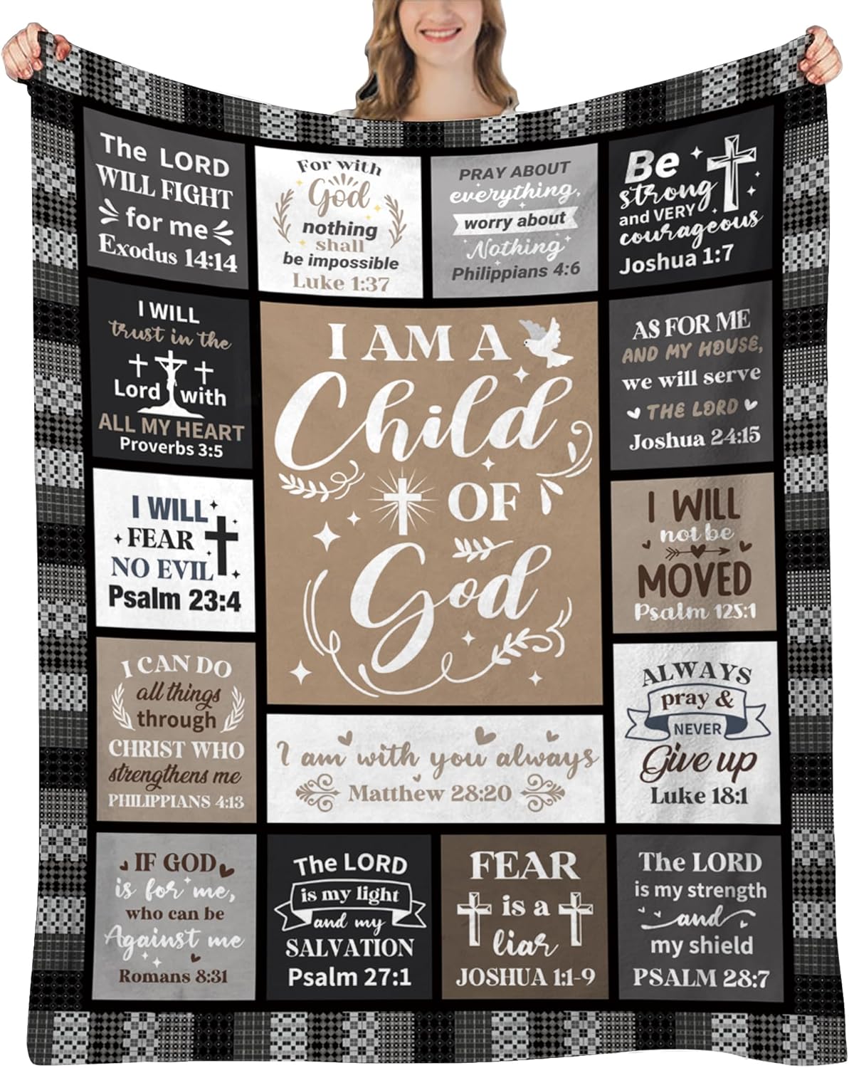 

UHANKRU Christian Throw Blanket Purple x Inch Inspirational Religious Gift for Women I Am a Child of God Home Textile 100x150cm