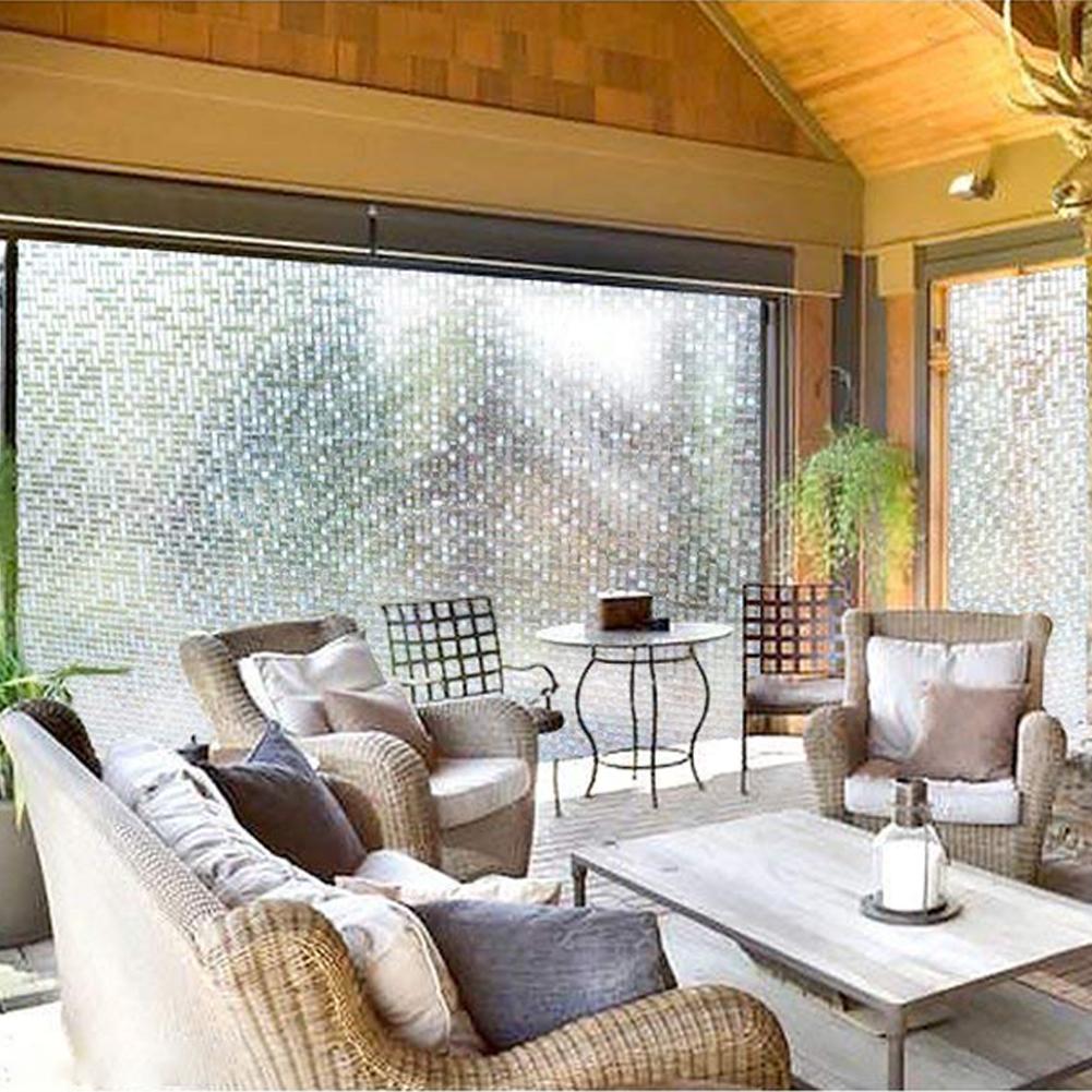 3D Mosaic Window Films Film Static Decorative Film Non-Adhesive Heat Control Anti UV Sticker