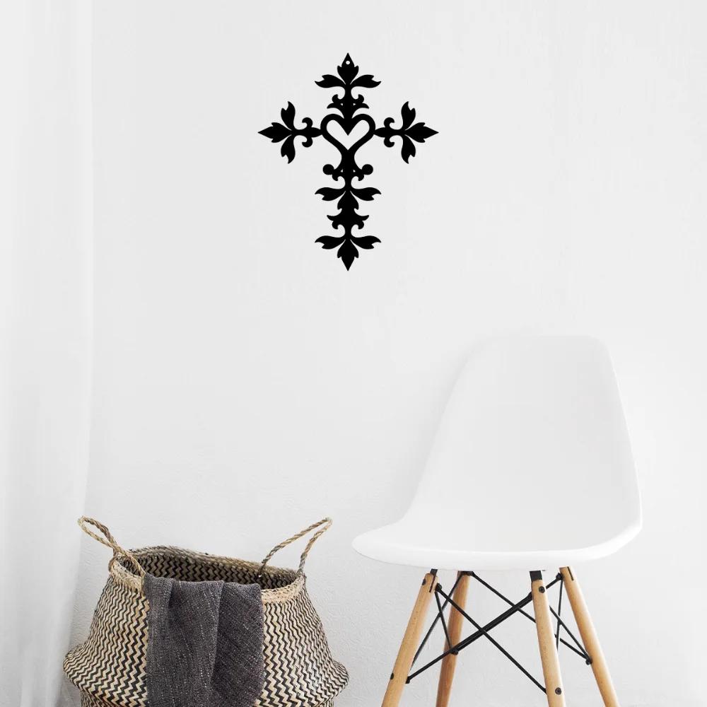 Металлическая настенная табличка «Христианский крест и сердце» - Вдохновленный верой — фото 5