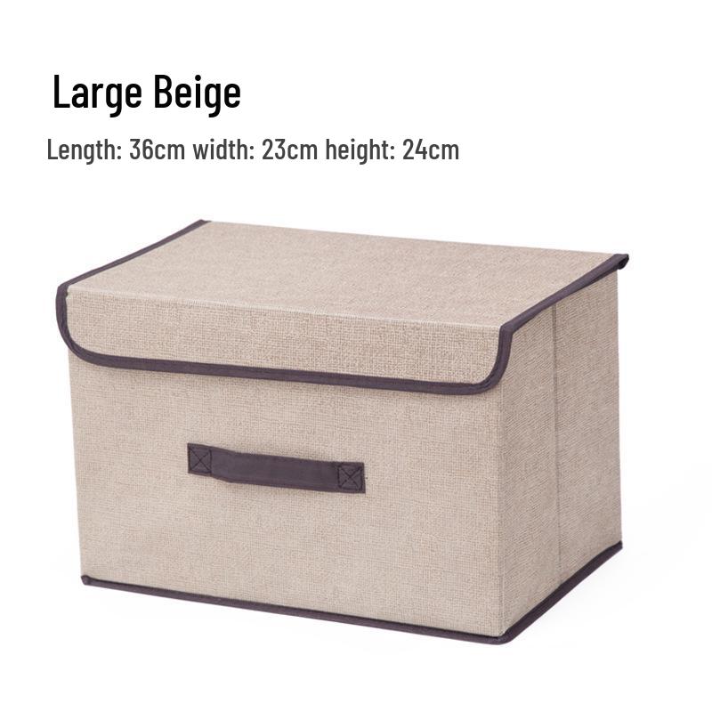 Two-Piece Foldable Non-Woven Fabric Storage and Organizer Box Set