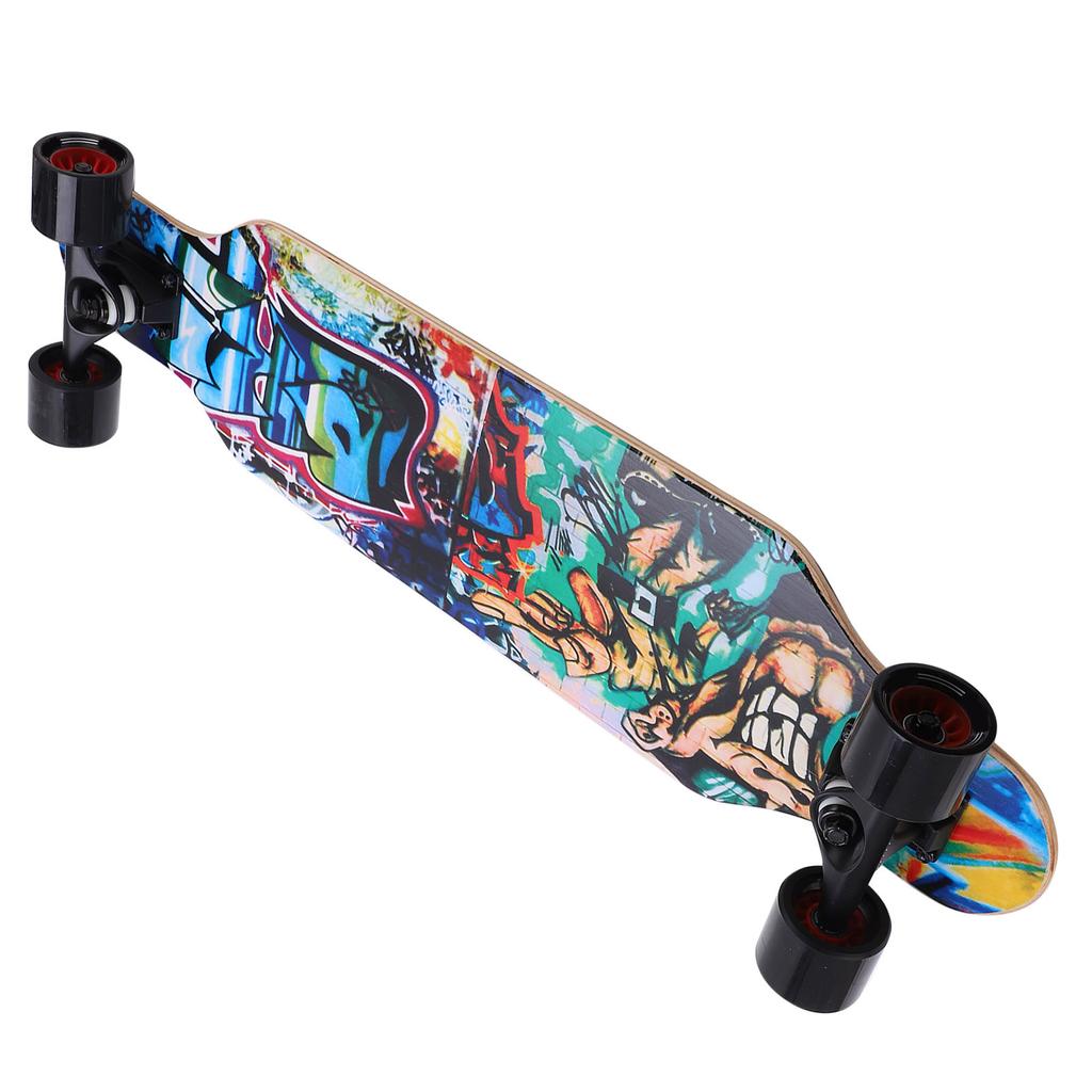 PUENTE Professional FourWheel Maple Longboard Alien Pattern Skateboard for Adult